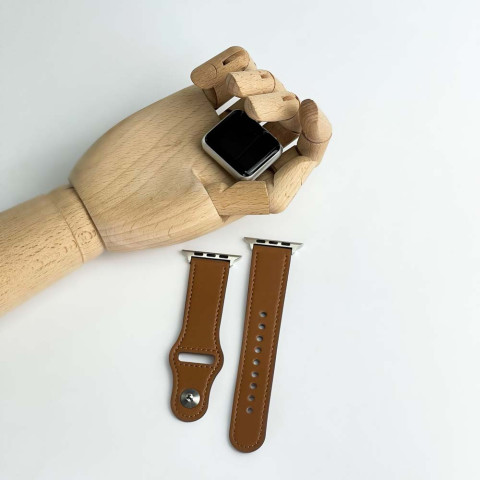Кожаный ремешок Leather Rivet Clasp для Apple Watch 38/40/41mm Light brown Кожаный ремешок Leather Rivet Clasp для Apple Watch 38/40/41mm Light brown